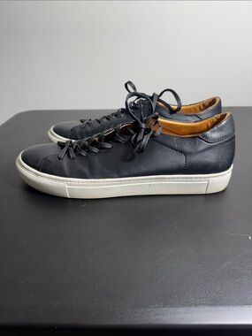 Beckett Simonon mens 12 black leather low top sneaker shoes EUC
